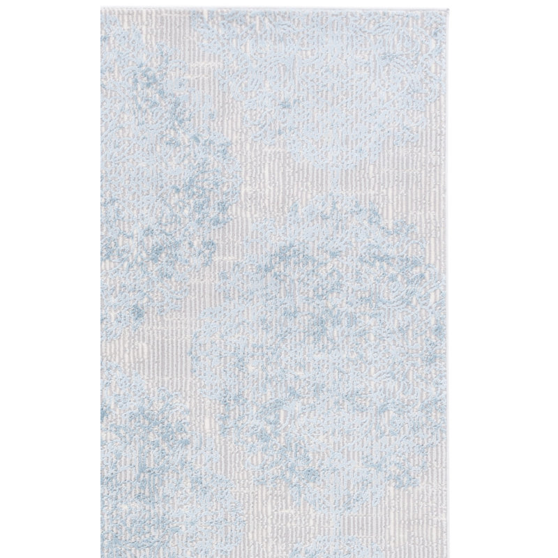 Arrabella Jessa Ikat Gray/Blue Area Rug, Rectangle 5'3" x 7'6"