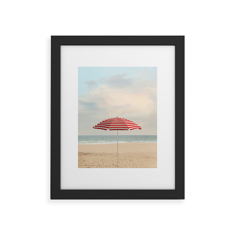 «Eye Poetry», photographie, parapluie, California Beach, reproduction d'art encadrée, Noir, H 19 po x l 13 po