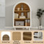 Armoire de rangement arquée avec tablettes ouvertes