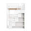 Lit superposé triple pleine grandeur avec escalier de rangement, conception séparée, blanc-721129931
