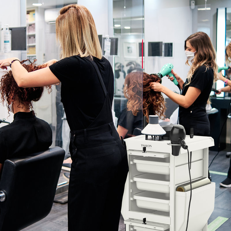 Chariot-chariot multifonctionnel verrouillable pour les salons de beauté, Blanc