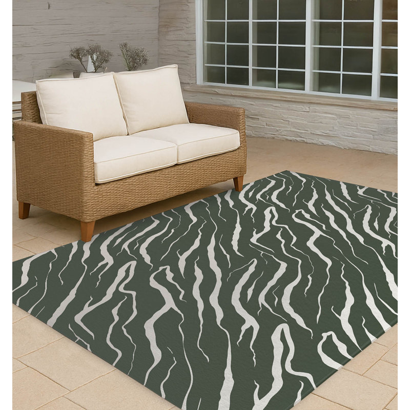 Tapis d'extérieur antidérapant Lush Cracks, Rectangle 4pi x 6 pi