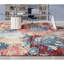 Hand Knotted Abstract Area Rug in Blue/Red/Silver-1967297165