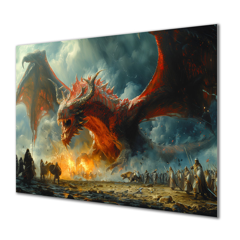 Décoration murale Sotelo - Dragons, H 24 po x l 32 po x P 1 po, Métal