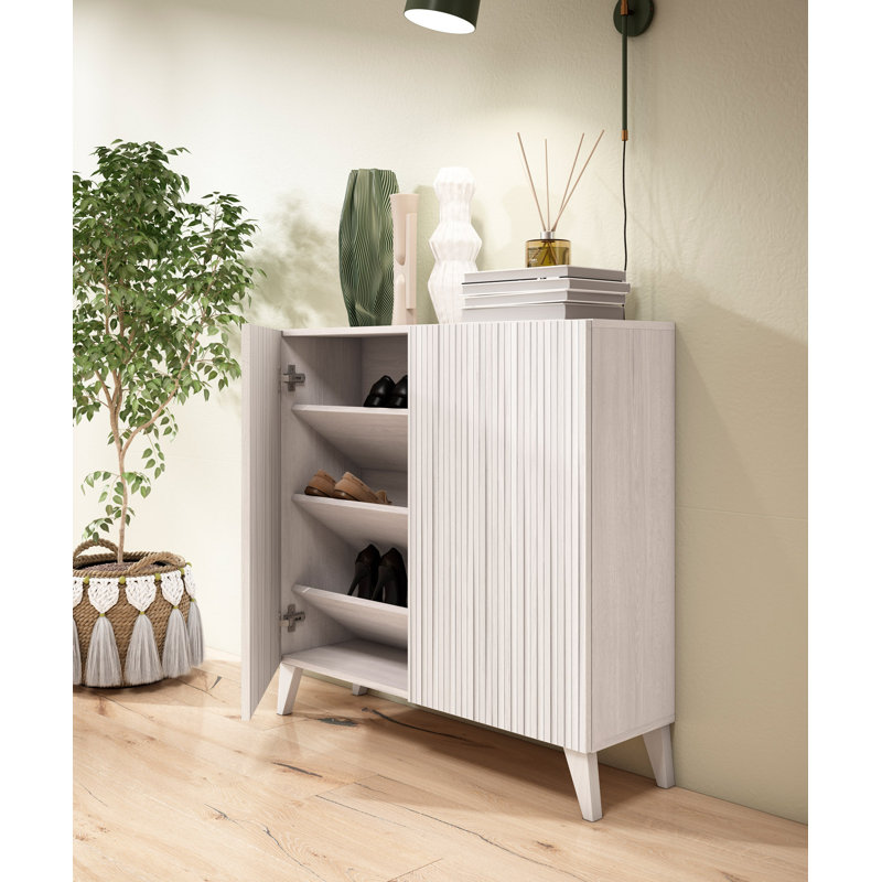 15 Pair Shoe Storage Cabinet, White