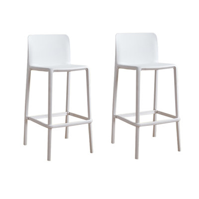 Modern And Simple Plastic One-Piece Moulded Backrest Bar Stools