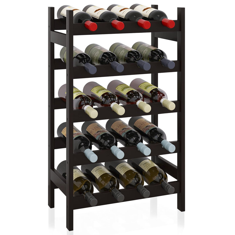 20 Bottle Wine Bottle Rack, Black