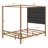 Contemporary Metal Four-Poster Bed Set Featuring Linen Upholstered Headboard-404071924-404071926