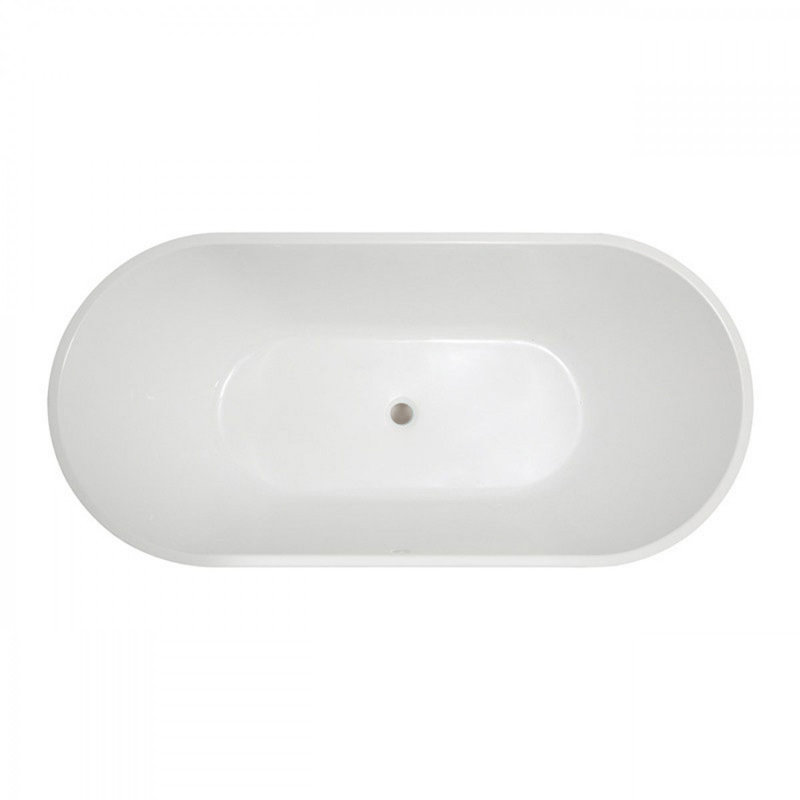 Baignoire autoportante en acrylique Chloe, Nickel brossé, 30.62" H x 66.93" L x 31.5" L