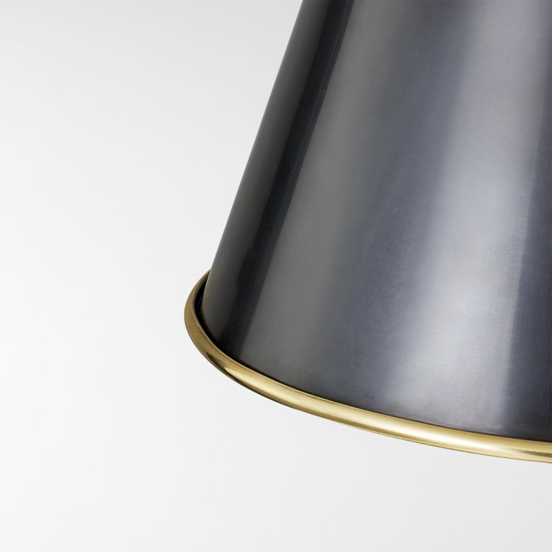 BURNBAY 1 LIGHT PENDANT, Aged Brass, 17.75" H x 13.75" W x 13.75" D