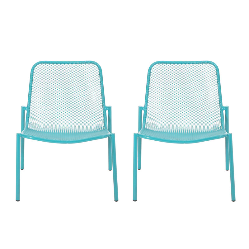 Stackable Chairs For Outdoor Use, Stable, 26" W X 22.28" D H, Teal Color Metal Spaces, ,