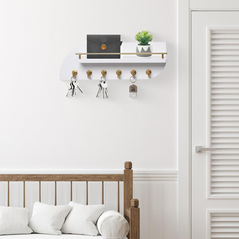 Key Holder for Wall, White