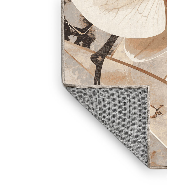 Tapis beige orchidée lavable à la machine Ortmund, 4 x 2
