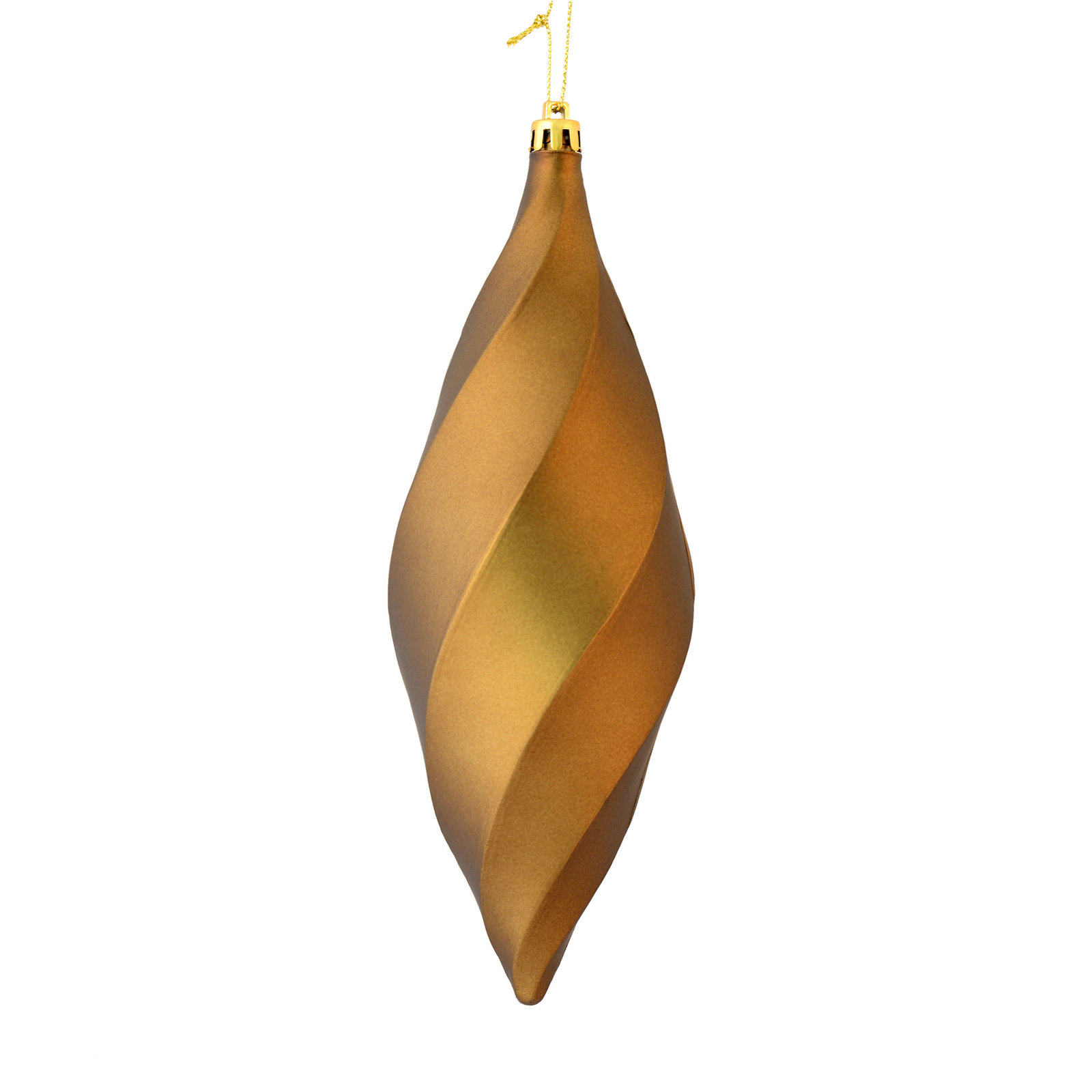 8" Swirl Finial Ornament, Matte Mocha