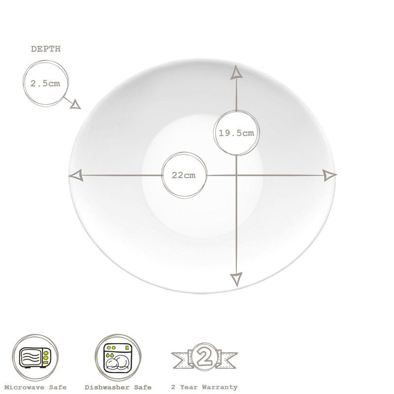 Prometeo Glass Dessert Plates - 24 x 19.5cm