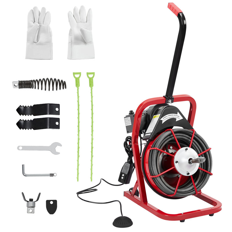 Machine à nettoyer les drains électrique Professional - 75 pi 3/8 po avec 4 couteaux