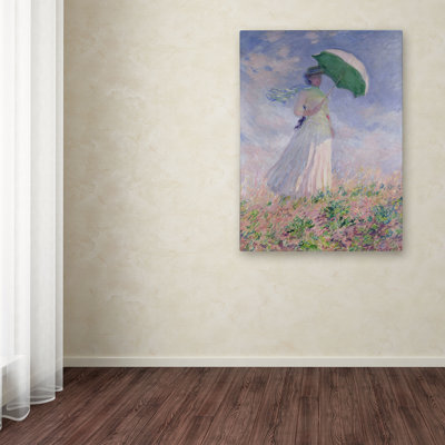 "Femme au parasol" par Claude Monet, reproduction d'art sur toile