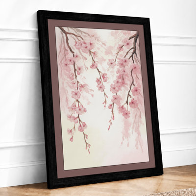 Moonlit Cherry Blossom Botanical - Framed Print