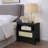 Sheridan 22" W Mid-Century Modern Nightstand with Full Extension Drawer and Shelf in Black-91028826