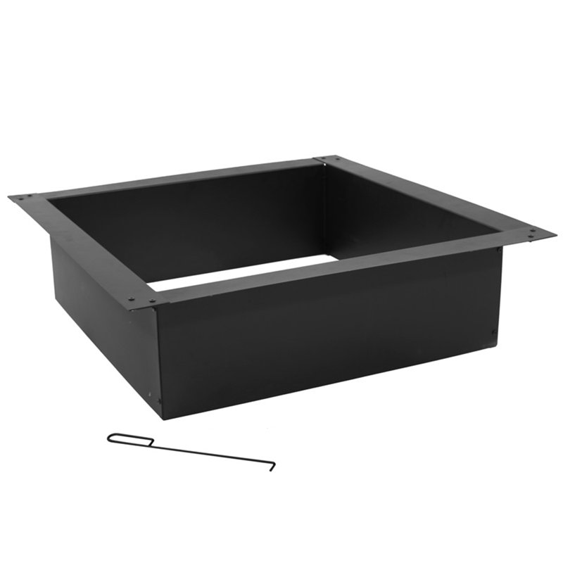 Houser DIY Heavy-Duty Square Steel Fire Pit Rim Insert - 30", 30" Interior