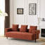 Canapé 3 places orange de 198 cm (78 pouces) avec 3 coussins, idéal pour le salon, la chambre ou un appartement - Assise confortable, coussins modernes, spacieux et confortable.