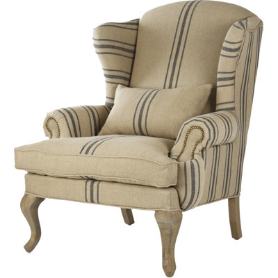 Zacharie Linen Wingback Chair