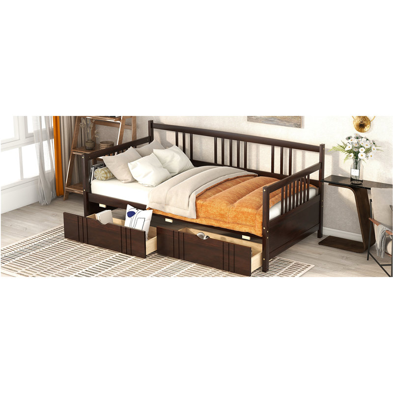Lit de jour simple avec rangement Finish, Espresso
