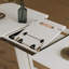 62,99-78,74 po, table de salle à manger blanche et gris, table de salle à manger en panneau de fibres à densité moyenne et table de salle à manger extensible de style industriel moderne avec pieds en forme de U, convenant à la maison et au bureau