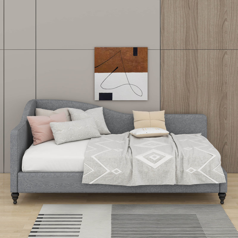 Twin Size L-Shaped Daybed, Gray, Twin