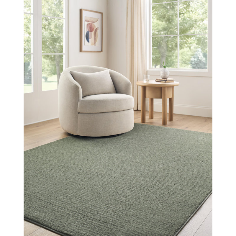 Tapis tissé à la machine Diara, Rectangle 7 pi 10 po x 10 pi, Vert
