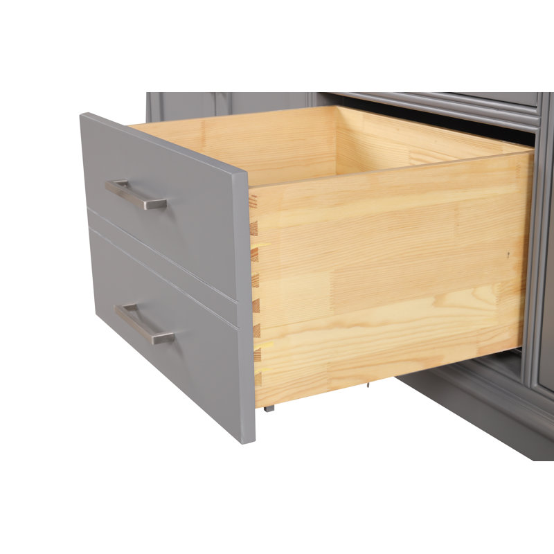 Double Sink Bathroom Vanity-Gray