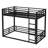 Low-noise Twin Xl Bunk Bed For Shared Rooms, Heavy-duty & All-ages Safe, Space Saving Black Frame