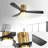 52 Inch Low Profile Ceiling Fan With Remote Control 3 Solid Wood Blades,52 Inches Suitable For Indoor And Outdoor-318634633-318634636