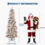 Sapin de Noël crayon pré-illuminé de 2,13 m (7 pieds) recouvert de neige floquée et orné de 300 lumières DEL-448359166-448359167