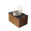Meuble-lavabo de salle de bain 30 po, meuble de rangement mural pour salle de bain avec double comptoir en pierre frittée et vasque ronde en céramique à motif de pierre-121865485-121865483