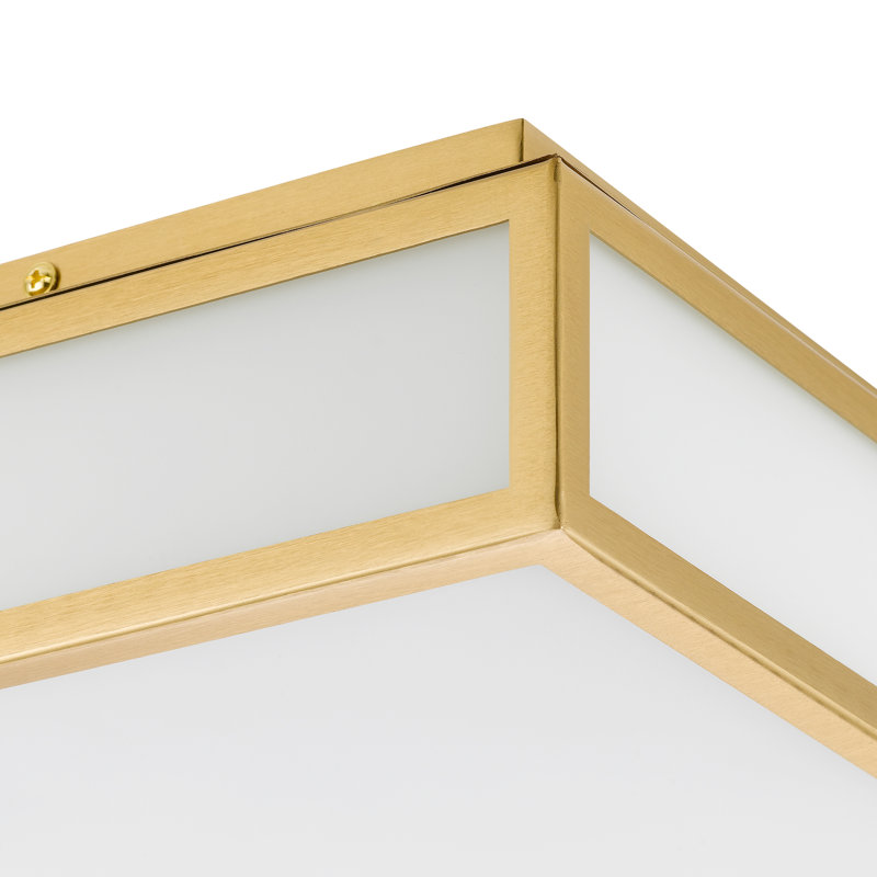 10" Antique Brass Integrated LED Flush Mount Ceiling Fixture, Antique Brass