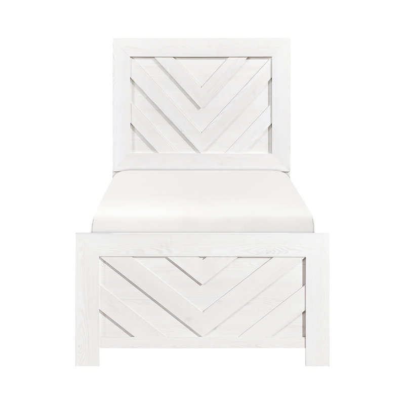 Contemporary Twin Bedroom Bed - White And Luxurious Size Furniture Finish Attractive Design