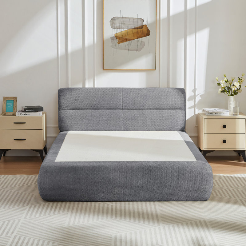Lit compressible en chenille pour salon, appartement, Gris foncé