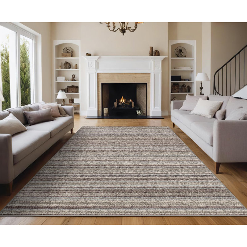 Washable Hallway Rug  Modern Abstract Accent Carpet Non-Slip Backing Non-Shedding Contemporary Striped Transitional Rug Runner Bedroom