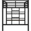 Lit mezzanine simple en métal noir avec tablette de rangement, garde-corps, conception classique, cadre, facile à monter, 350 lb