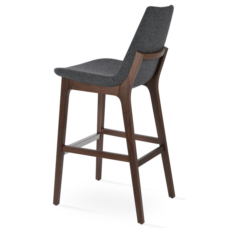 Tabouret de bar et de comptoir en bois Eiffel, Noyer, Gris foncé, Tabouret de bar (siège d'une hauteur de 29 po)