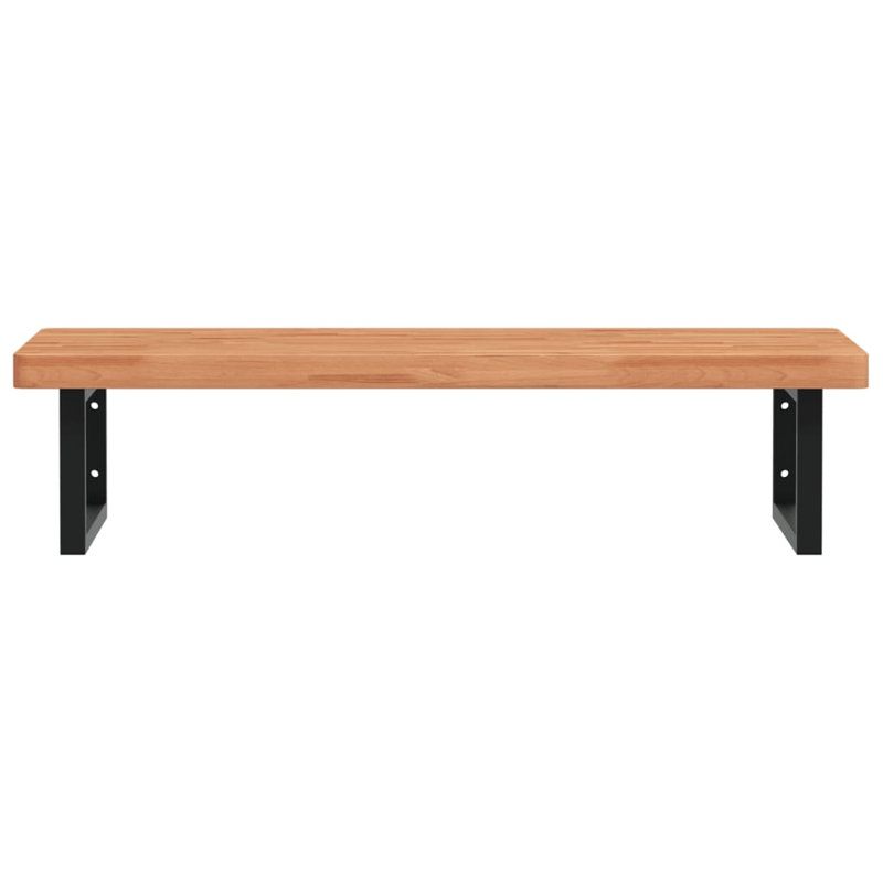 Briea 100cm Solid Wood Bathroom Vanity Top, Beech/Black