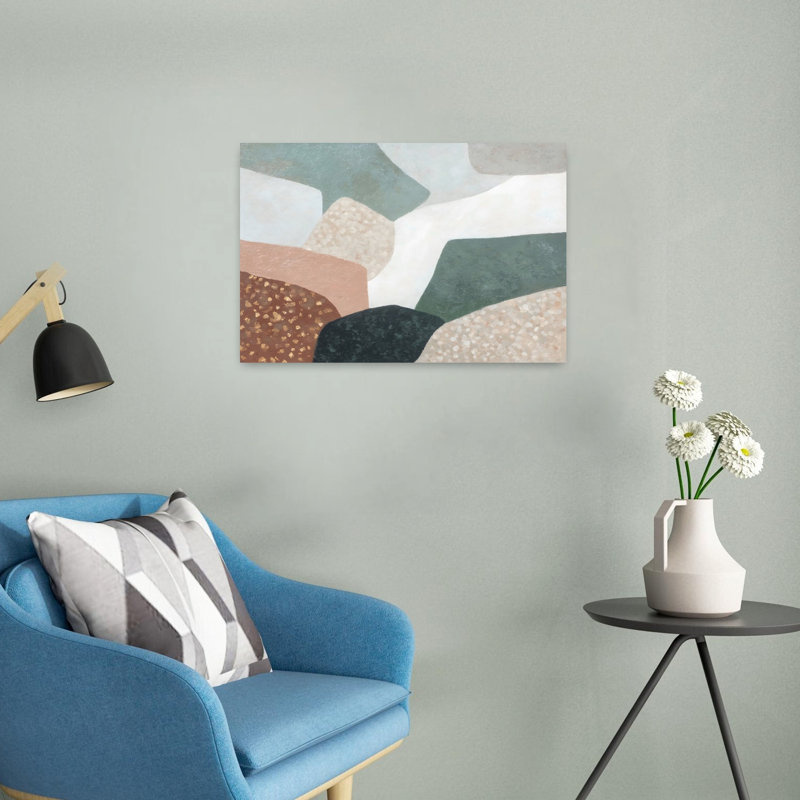 Abstrait, désert, roches, abstrait, paysage géométrique contemporain, art mural, 16" H x 24" W