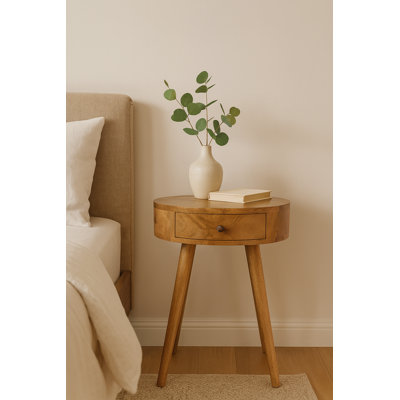 Adrienne 40cm W Solid Wood Bedside Table