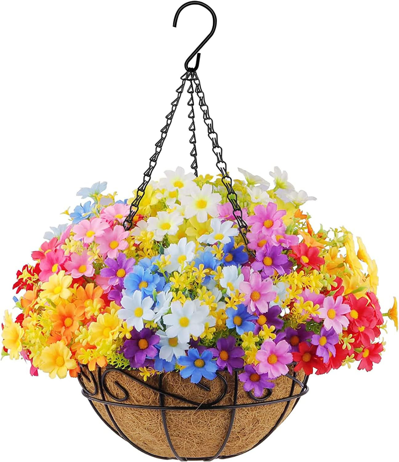 Primrue Hanging Basket Arrangement in Basket | Wayfair