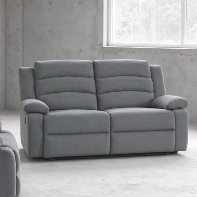 Manual Reclining Loveseat with Rounded Armrests