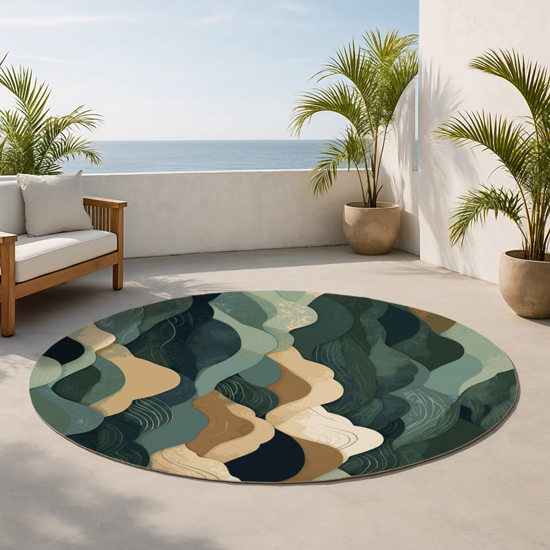 Tapis intérieur et extérieur Radiant Dreams, Rond 5 pi