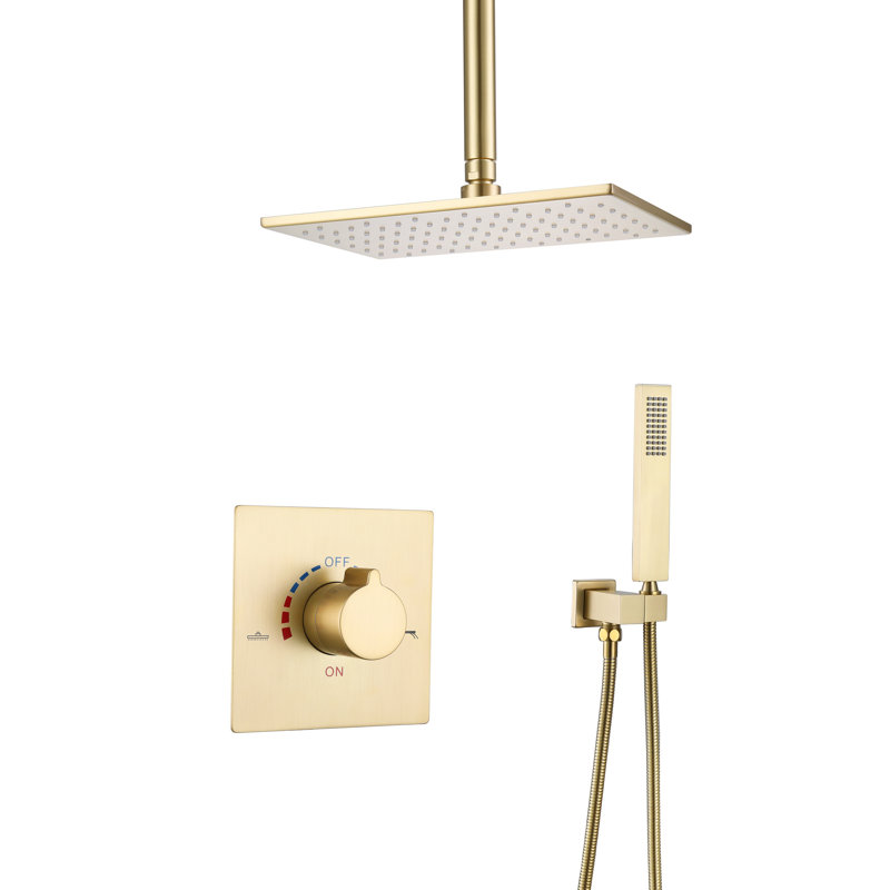 All-In-One Kit with Rough in-Valve, Brushed Gold