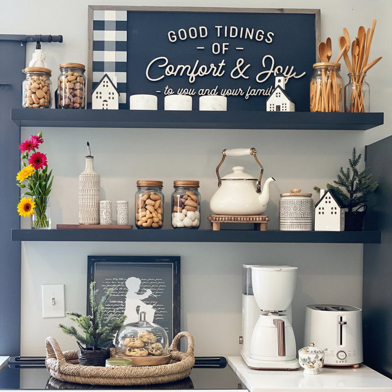 47.3 X 9.4 Inch Black Extra Long Wall-Mounted Shelf Set (2 Pieces) - Farmhouse Style Home Decor Shelf - Suitable For Various Spaces, Dual-Purpose Storage And Display