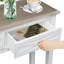 Table d'entrée avec rangement - Console étroite avec 2 tiroirs et tablette, table de canapé de style campagnard, petites tables de couloir en bois pour entrée, salon, couloir, blanc vieilli
